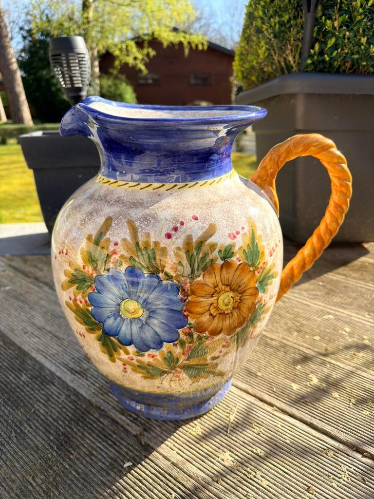 Handgeschilderde keramische kan - decoratie/vaas, Ophalen