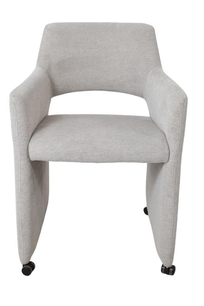 6x licht grijze stoel met wieltjes, Nieuw, Ophalen of Verzenden, Vijf, Zes of meer stoelen, Stof