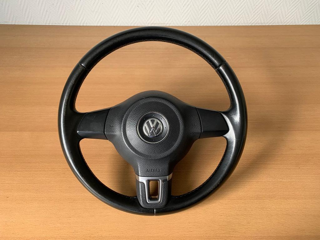 stuurwiel Leer volkswagen polo 6R 2009 tot 2017 met airbag, Autos : Pièces & Accessoires, Commande, Volkswagen, Utilisé, Enlèvement ou Envoi