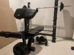 Banc de musculation - rack de rangement - bare & poids, Enlèvement, Comme neuf, Bras
