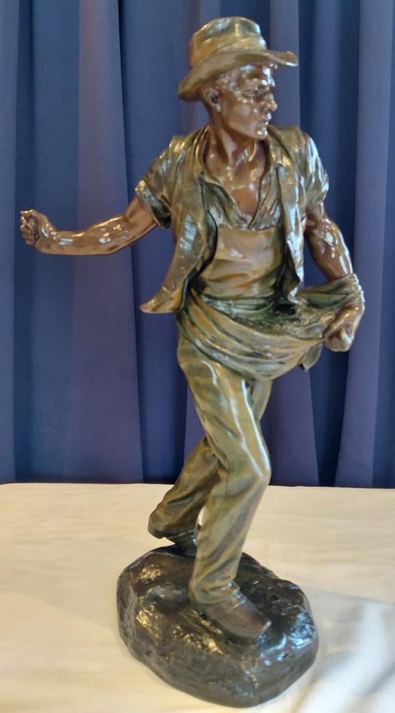 Antieke Brons Beeld ,Henri Desire Gauquie, Antiek en Kunst, Antiek | Brons en Koper, Ophalen, Brons