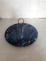 Opdien schaal in donker glas in mooie staat, Ophalen, Schaal, Rond, Glas