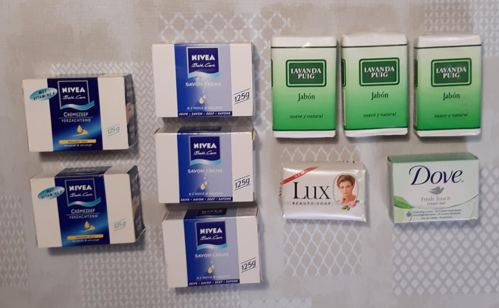 10 stukken zeep Nivea/Lavanda Puig /Lux/Dove, Ophalen, Nieuw, Bad & Douche