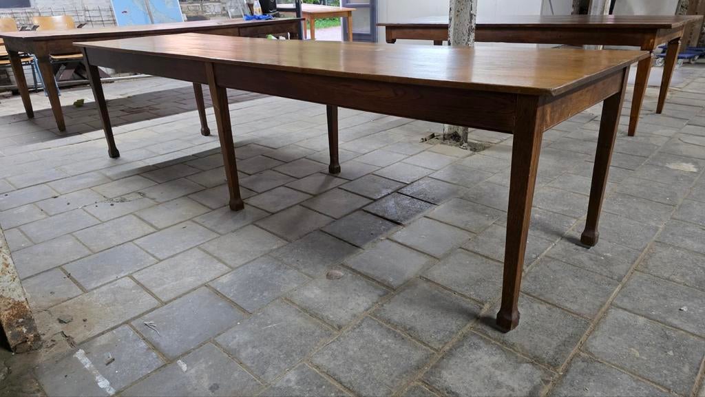 Antieke eikenhouten Franse boerentafel  320x87x79 cm, Enlèvement ou Envoi, Utilisé, Chêne