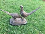 BRONZEN FAZANTENPAAR OP MARMEREN SOKKEL, Antiek en Kunst, Ophalen