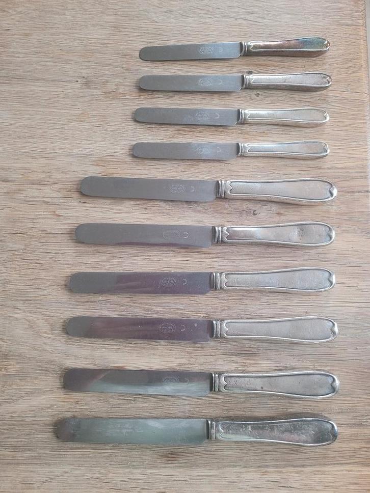 Set verzilverde messen goudsmid Wiskemann, Antiek en Kunst, Antiek | Bestek, Ophalen of Verzenden