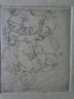 Kleine ets van Félicien Rops "L'amour pèlerin", Antiek en Kunst, Kunst | Etsen en Gravures, Ophalen of Verzenden, Ets, Origineel