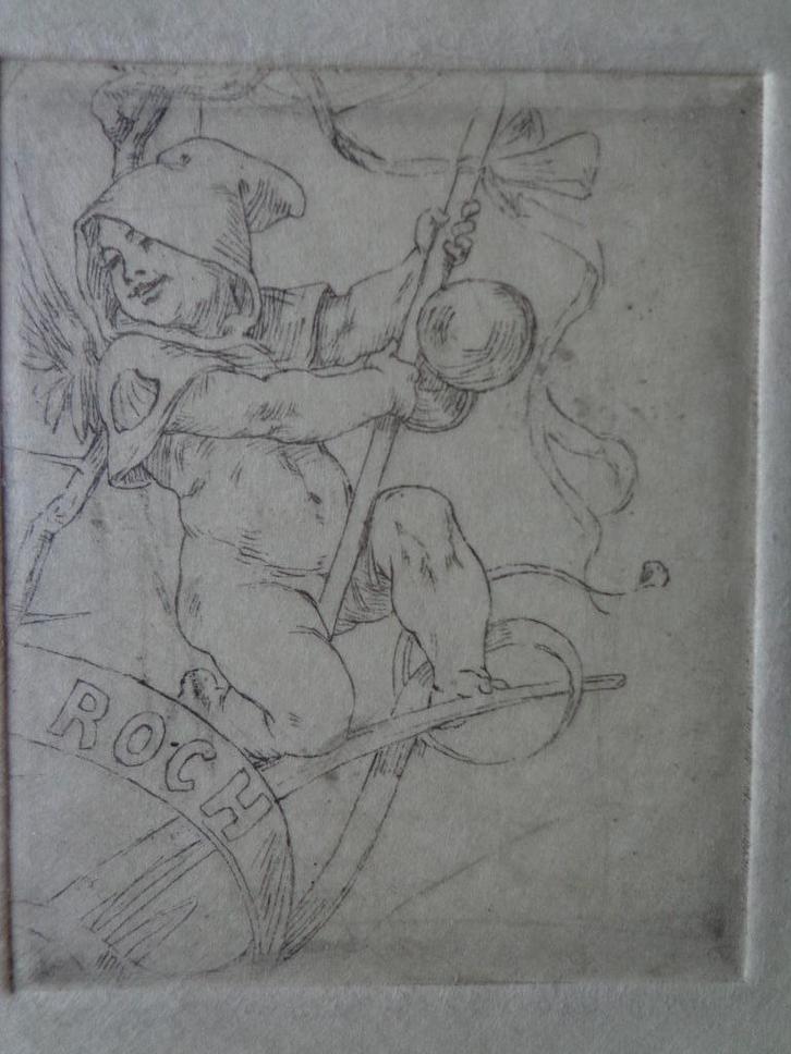 Kleine ets van Félicien Rops "L'amour pèlerin", Antiek en Kunst, Kunst | Etsen en Gravures, Ets, Origineel, 1800 - 1899, Ophalen of Verzenden