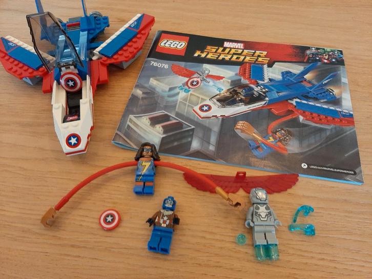 Lego Avengers set 76076 Captain America Jet Pursuit, Kinderen en Baby's, Speelgoed | Duplo en Lego, Zo goed als nieuw, Lego, Complete set