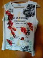 Damestop,bloemmotief,tekst,strass;zonder mouwen;maat:M., Kleding | Dames, Maat 38/40 (M), Overige kleuren, Ophalen of Verzenden