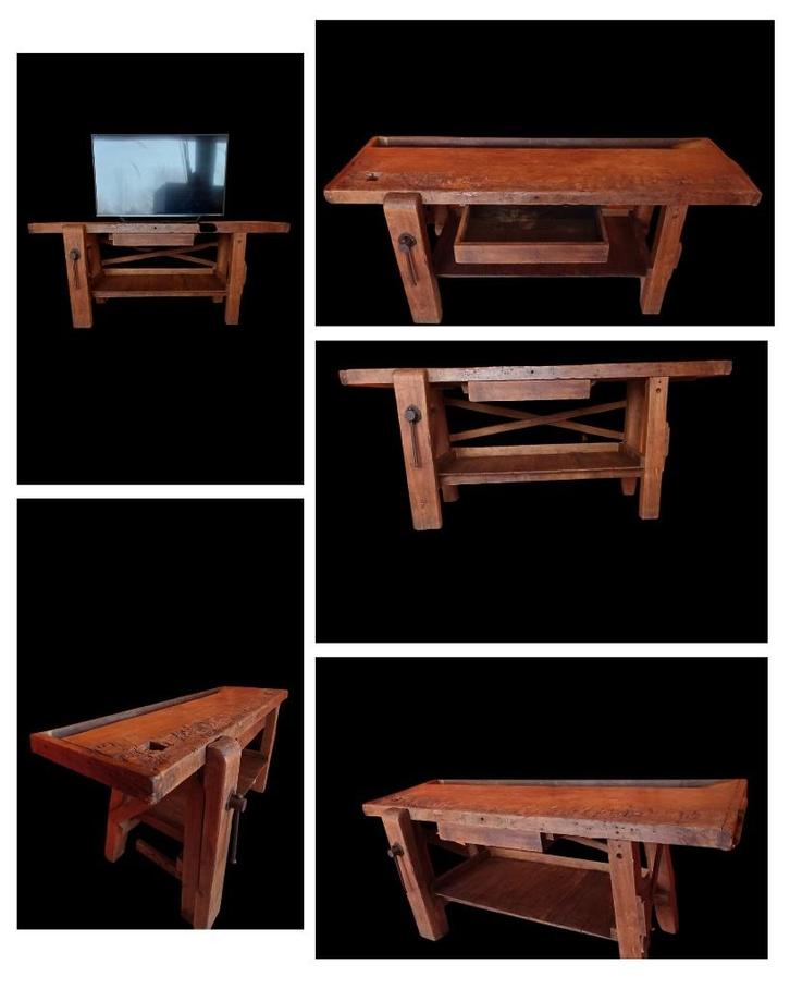 établi de menuisier banc de menuisier meuble de métier, Antiquités & Art, Curiosités & Brocante, Enlèvement