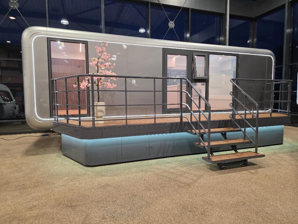 Cube 800 Tiny House Alu chalet op wielen Luxe opties gasloos, Caravans en Kamperen, Stacaravans, tot en met 2, Ophalen of Verzenden