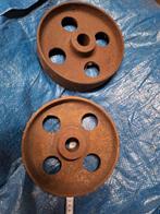 2 ijzeren wielen 20 cm doormeter, Antiek en Kunst, Ophalen