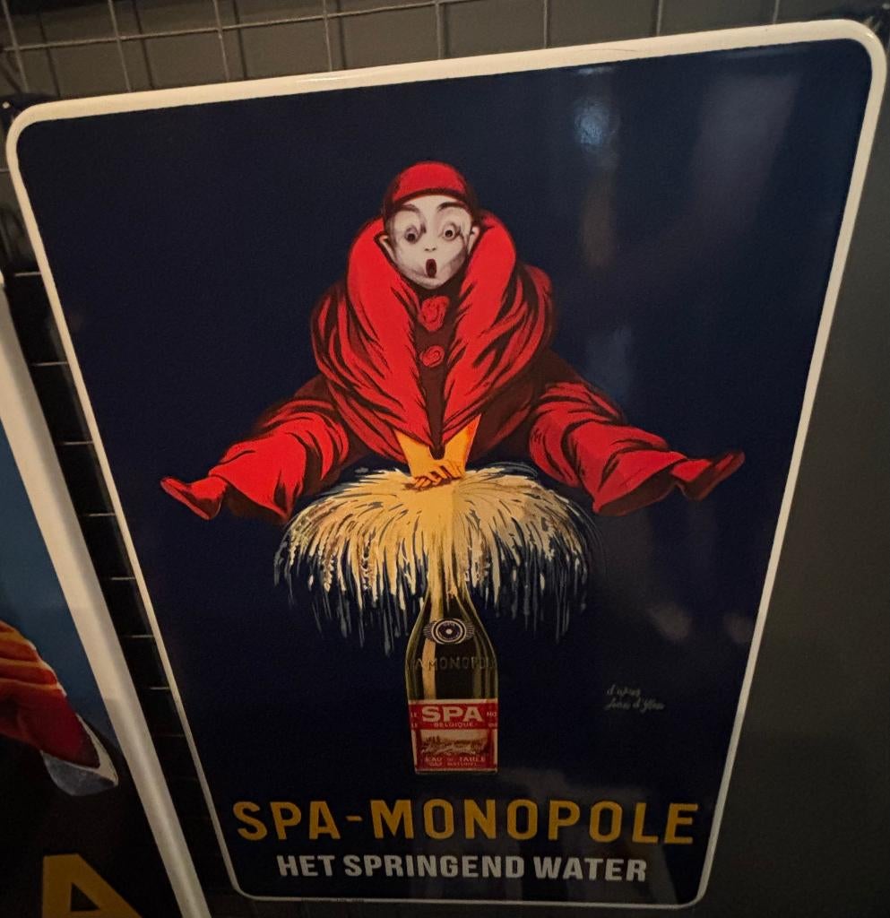 emaille reclamebord spa monopole, Verzamelen, Merken en Reclamevoorwerpen, Ophalen of Verzenden, Nieuw, Reclamebord