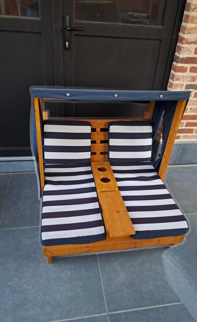 Kinderligstoel voor 2 kindjes, Tuin en Terras, Tuinbanken, Zo goed als nieuw, Hout, Ophalen