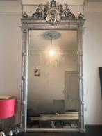 Grand miroir mural français XIXe siècle en bois argent, Enlèvement, Utilisé