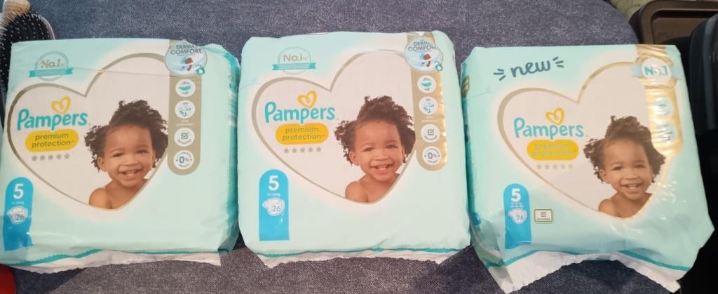 3x Pampers Premium Protection Maat 5 (26 stuks) - NIEUW, Overige typen, Nieuw, Standaard, Ophalen