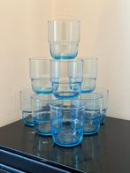 8 verres Ikea vintage Mustig Blue Light 90’s, Collections, Enlèvement, Comme neuf, Verre à eau