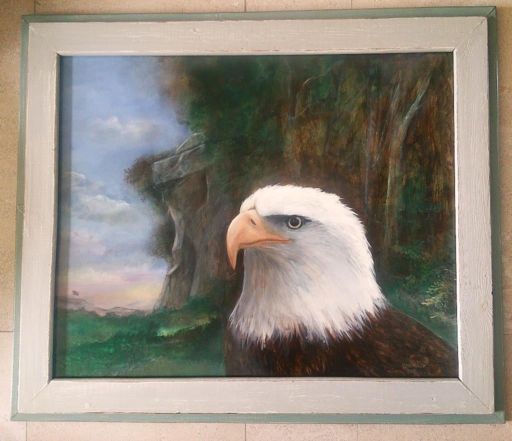 L'aigle aux aguets 2015 - RON HULST, Antiquités & Art, Art | Peinture | Classique, Enlèvement ou Envoi