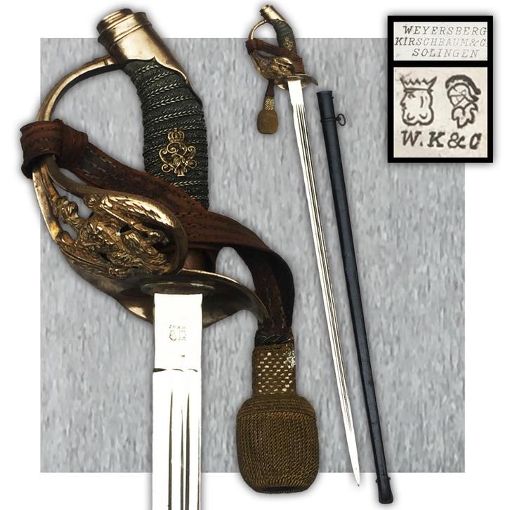 🚨Zeldzaam: Origineel PRUISISCH officierszwaard M1889 WO1, Verzamelen, Militaria | Algemeen, Landmacht, Zwaard of Sabel, Ophalen of Verzenden