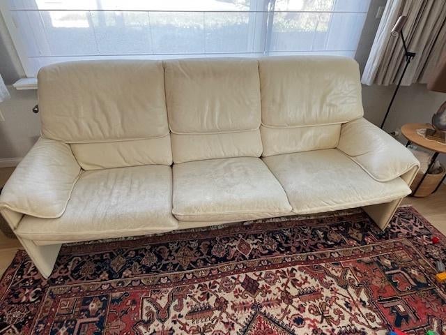 Lederen salon Leolux, Huis en Inrichting, Zetels | Zetels, Ophalen, Gebruikt, Rechte bank, Modern