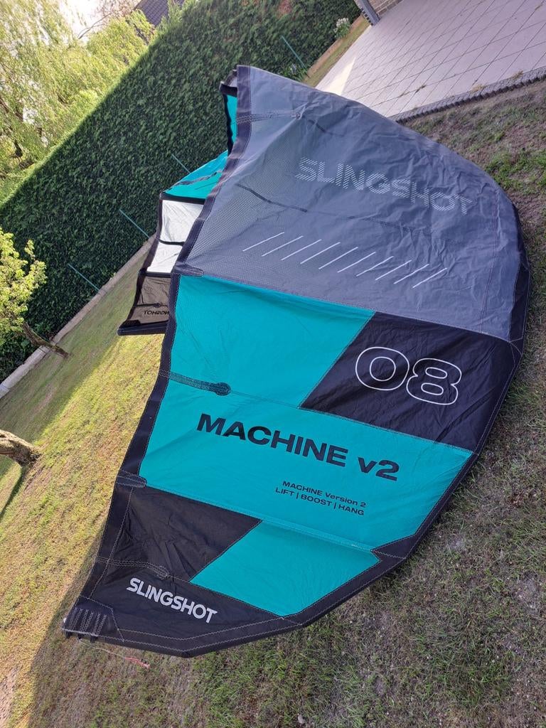 Slingschot Machiene V2 8meter plus bar, Sports nautiques & Bateaux, Kitesurf, Enlèvement, Kite