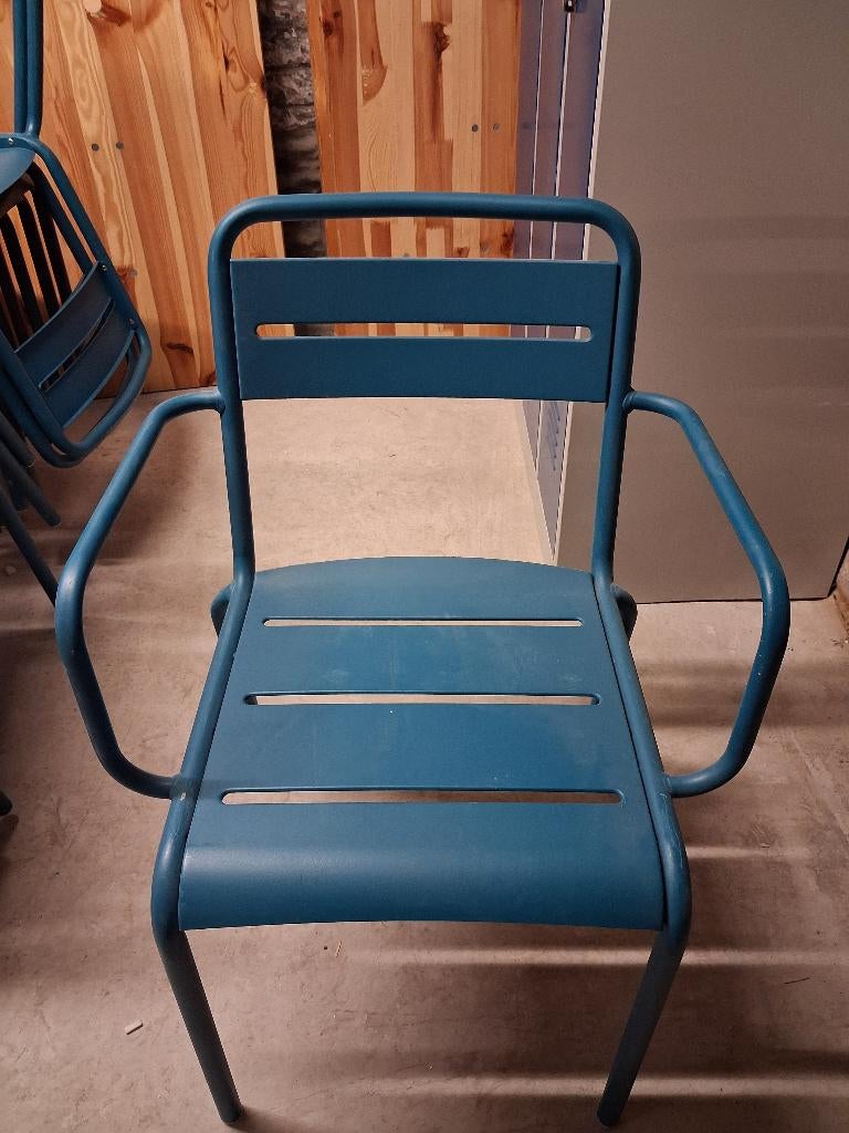 Chaises de jardin en métal empilables, Enlèvement, Utilisé, Métal, Empilable