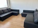 Uitschuifbare salonzetels in Simi zwart leder, Huis en Inrichting, Ophalen, Nieuw, Leer, Moderne