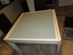 Metalen tafel met glas, Gebruikt, 50 tot 100 cm, Vijf personen of meer, Glas