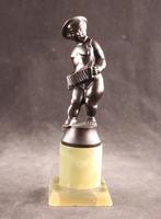 Antiek sculptuur putto met harmonica, Antiek en Kunst, Ophalen of Verzenden