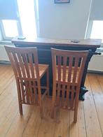 Paire de Tabourets hauts en teck, Enlèvement, Comme neuf, Bois, Avec repose-pieds