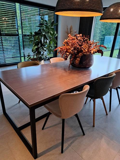 tafel industriële look - eetkamer, Huis en Inrichting, Tafels | Eettafels, Zo goed als nieuw, Ophalen