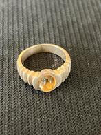 Zilveren ring met geel steentje, Handtassen en Accessoires, Ringen, Ophalen of Verzenden, Zo goed als nieuw, Geel