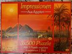 Puzzle 3x500 pièces Égypte, Comme neuf, 500 à 1500 pièces, Puzzle, Enlèvement