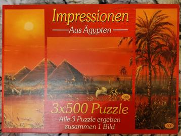 Puzzle 3x500 pièces Égypte