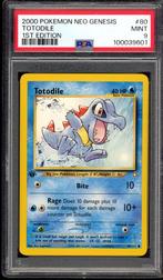 Totodile 1st Edition PSA 9 - 80/111 - Neo Genesis 2000, Hobby en Vrije tijd, Verzamelkaartspellen | Pokémon, Verzenden, Zo goed als nieuw