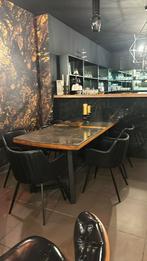 Eettafel met marmeren blad met 6 stoelen, Huis en Inrichting, Ophalen, Zo goed als nieuw
