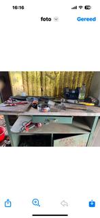 Metalen werkbank op wieltjes met slijpmolen, Doe-het-zelf en Bouw, Ophalen, Gebruikt