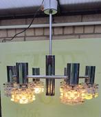 Lampe suspendue vintage en chrome et verre (RAAK), Enlèvement ou Envoi, Verre