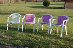 4 fauteuils de jardin en polypropylene, Plastic, Gebruikt, Stapelbaar, Ophalen