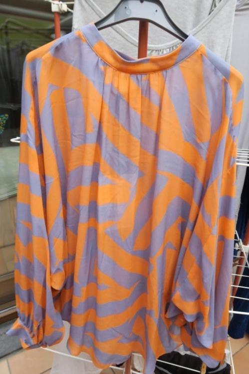 Blouse nieuw oranje grijs Julia June mt 36 (tailleert mt 42), Kleding | Dames, Blouses en Tunieken, Nieuw, Maat 42/44 (L), Oranje