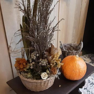Set Herfst decoratie met pompoen van eigen moestuin  beschikbaar voor biedingen