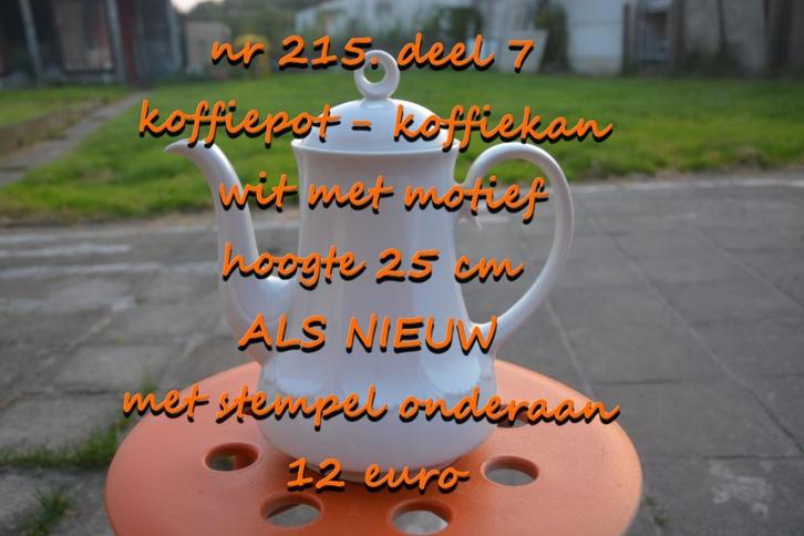 215. koffiepot deel 8 , ALS NIEUW, Verzamelen, Porselein, Kristal en Bestek, Zo goed als nieuw, Overige typen, Overige materialen