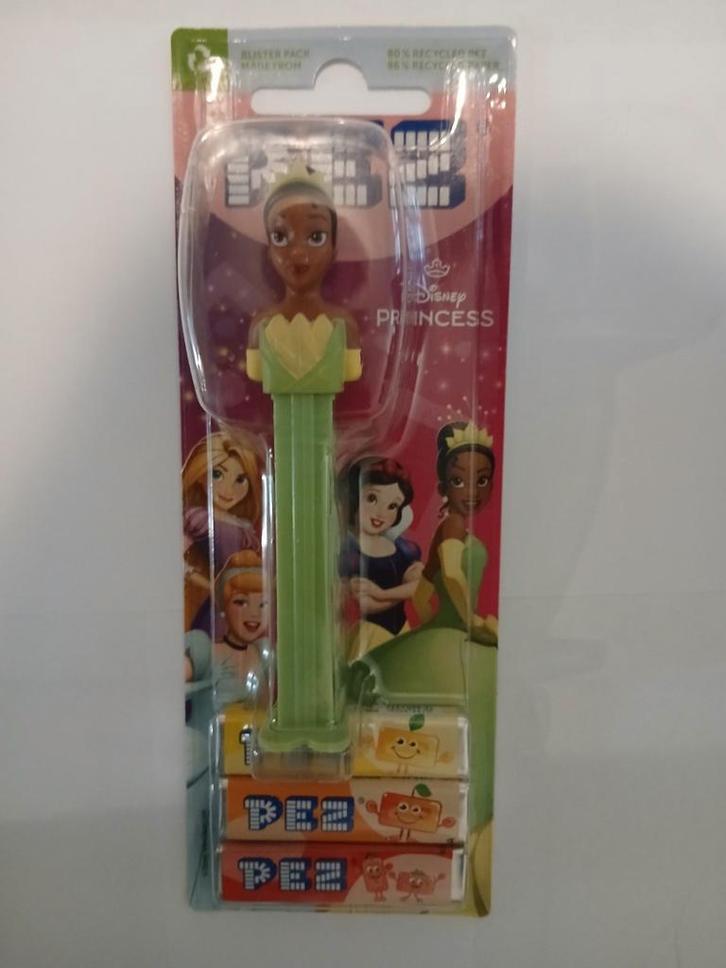 PEZ in blisterverpakking, Disney Prinses Tiana, eetbaar, Verzamelen, Overige Verzamelen, Zo goed als nieuw, Ophalen of Verzenden