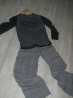 debardeur met 2 tshirts lange mouw en broekmaat 134/140, Garçon, Comme neuf, Enlèvement, Pantalon
