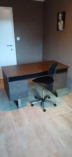 Bureau donker houtmotief, Huis en Inrichting, Kasten | Secretaires, Ophalen, Zo goed als nieuw, Modern