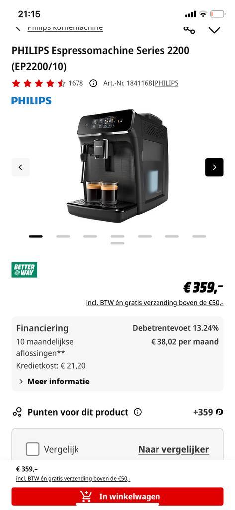 Koffiemachine philips NIEUW! Nieuwprijs €359, Elektronische apparatuur, Koffiemachine-accessoires, Zo goed als nieuw, Ophalen of Verzenden