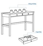 2 Hemnes bureau tafels 120x47, Huis en Inrichting, Ophalen, Gebruikt, Hout