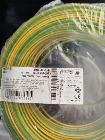 H07 V-K 1,5 V/CABLE JAUNE reste 90 m beschikbaar voor biedingen