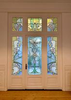 Art Nouveau Glas In Lood Deur, Antiek en Kunst, Ophalen